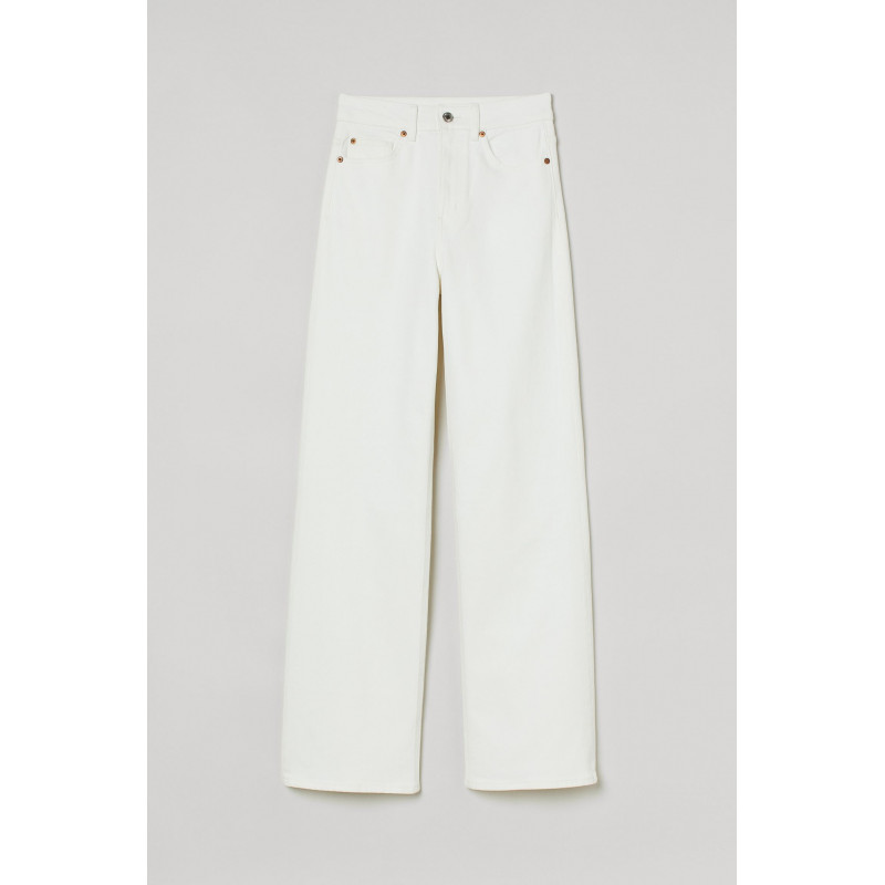 Wide High  Jeans Blanc